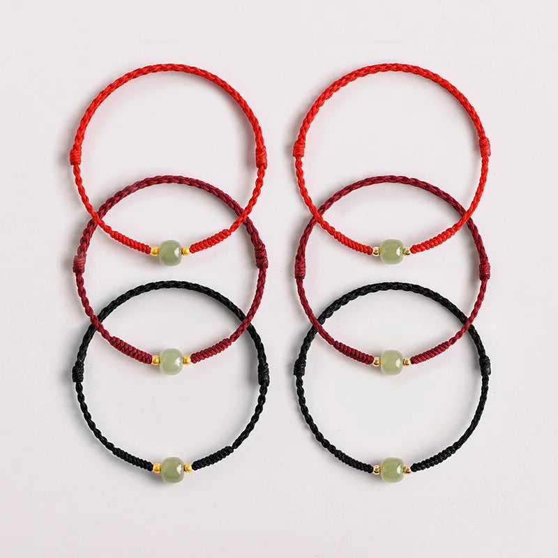 Handmade Adjustable Jade Bead Couples Bracelet – Lucky Charm