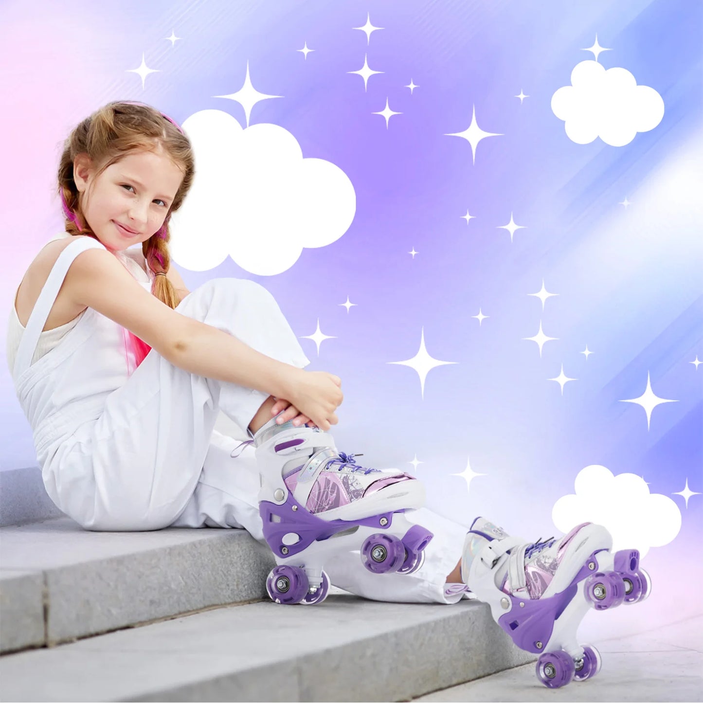 Roller Skates for Girls Boys for Kids 4 Size Adjustable Light Up kids roller skates girls roller skates kids roller skates girls