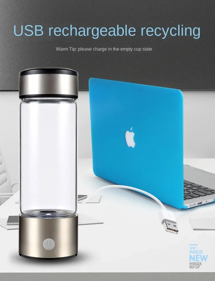 420ML Water Filter Hydrogen Ionized Water Bottle Hydrogen Generator Bottle Portable Water Ionizer Health Cup Home Appliance