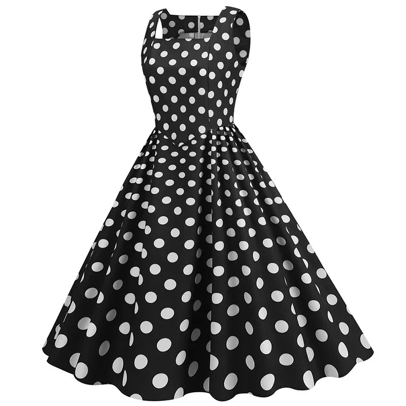 Polka Dot A-Line Mini Dress – Sleeveless Summer Casual