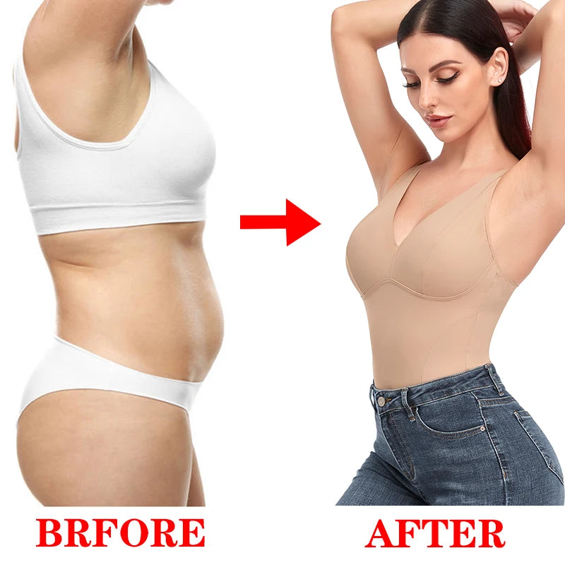 Women's Shapewear Bodysuit with Built-in Bra & Tummy Control