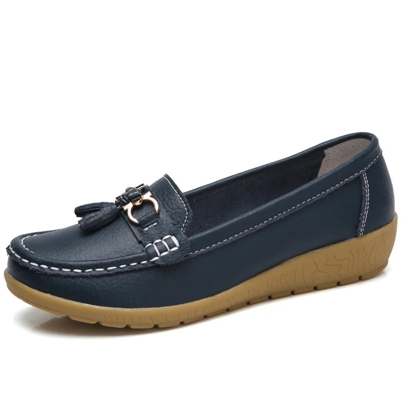 Women Shoes Nurse Loafers Shoes Classics Flats Zapatos Mujer Comfortable Flat Shoes Women White Casual Leather Women's Footwear