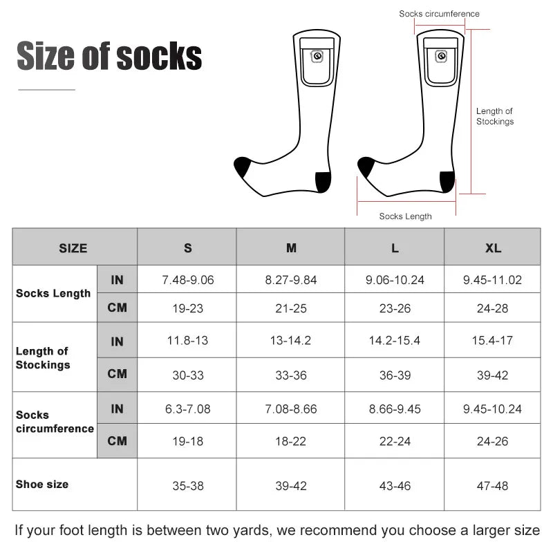 SNOW DEER Rechargeable Electric Skiing Heated Socks Winter Warm Thermal Cycling Sock Stocking Men Women For Motorcycle Cycling