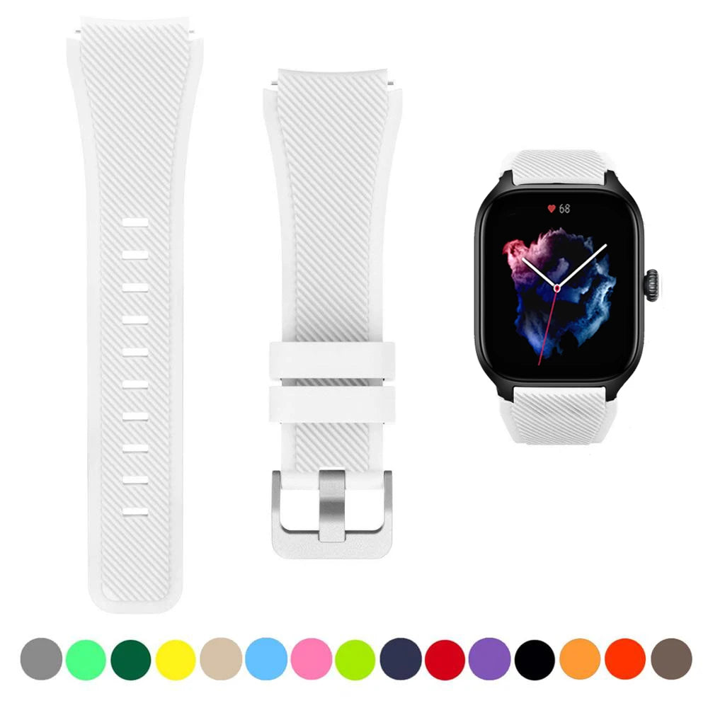 20mm/22mm Watch band For Amazfit GTS/2/2e/3/4 GTS2 Mini/GTR 4/3/Pro/GTR2/2e/stratos 2/3 Silicone Bracelet Amazfit bip 6 5 strap