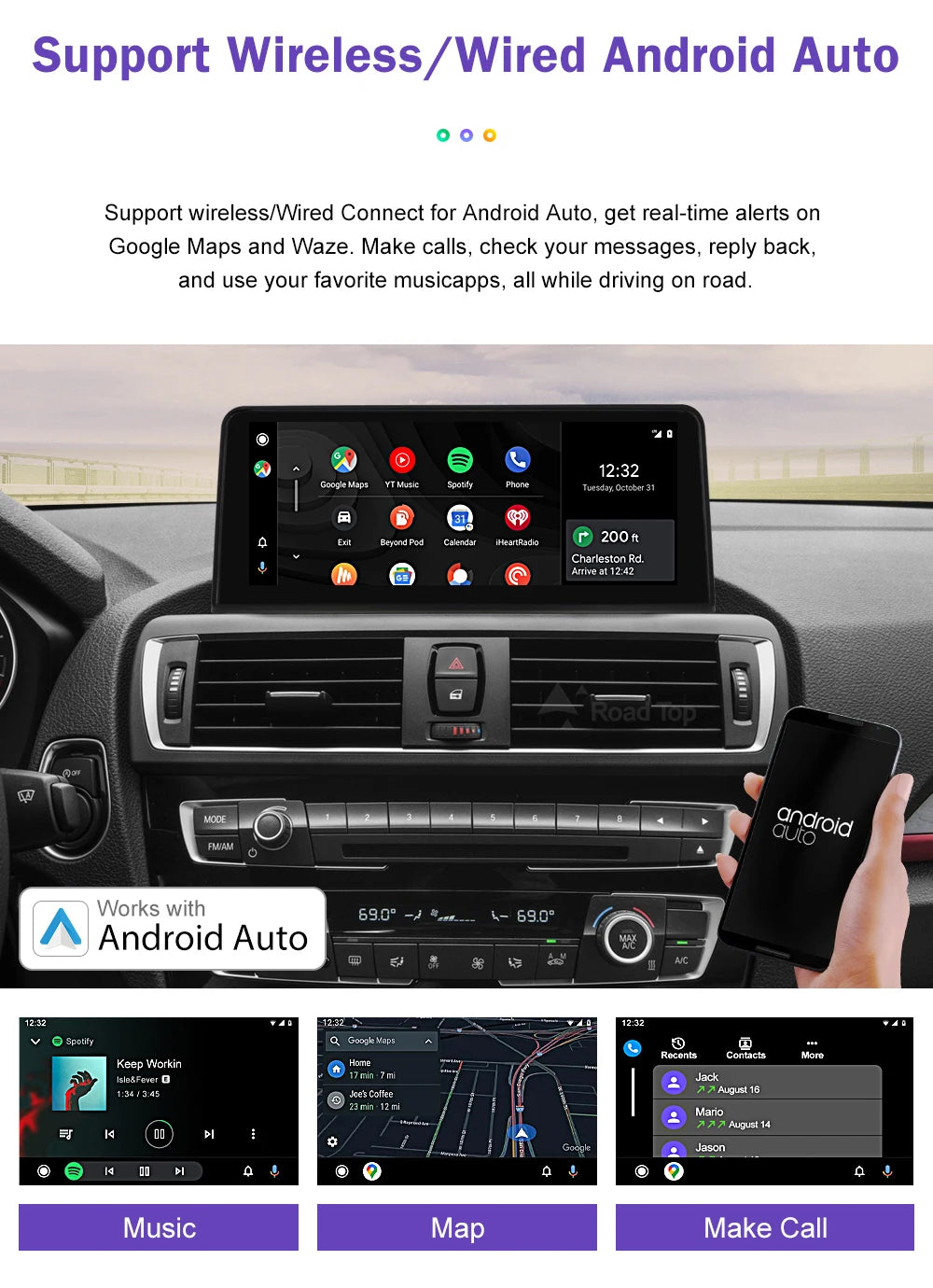 1920*720 Multimedia Touch Screen For BMW 1/2/3/4 Series F20/F21/F22/F30/F31/F33/F34/F36 Android Auto NBT System Wireless Carplay