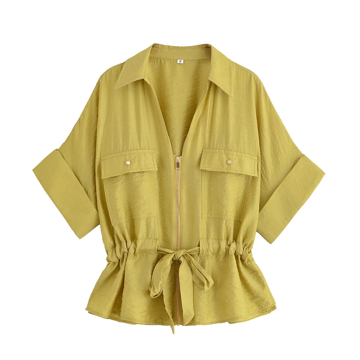 Women’s Summer 2-Piece Set – Loose Shirt & High-Waist Pants