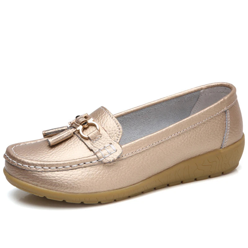 Women Shoes Nurse Loafers Shoes Classics Flats Zapatos Mujer Comfortable Flat Shoes Women White Casual Leather Women's Footwear