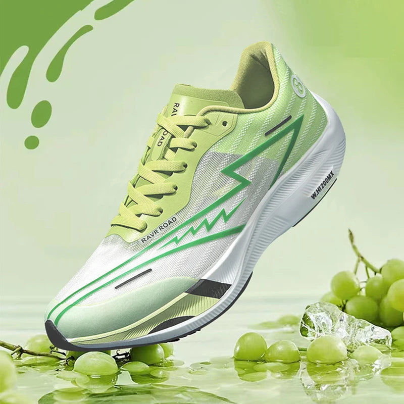 Real carbonboard racing running shoes couple's ultra-light cushioning sneakers men's thin mesh walking shoes