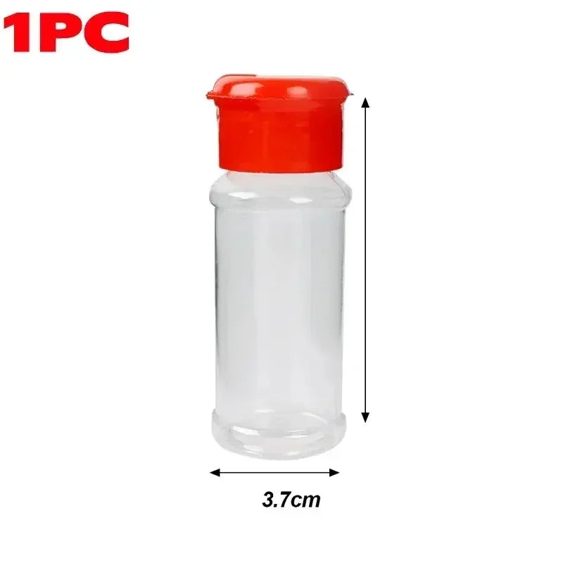 Compact Plastic Spice Shaker Bottles – Portable 100ml Seasoning Jars for Kitchen & BBQ