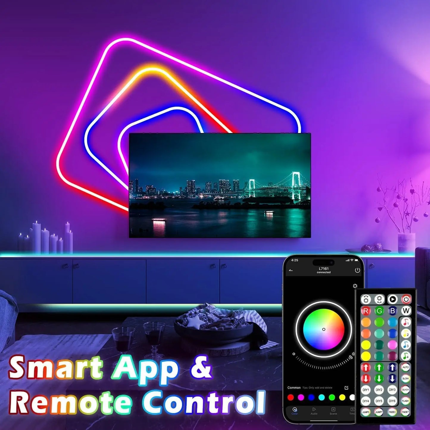 RGB Neon LED Strip Lights – Smart App & Music Sync, Waterproof (10M–30M)