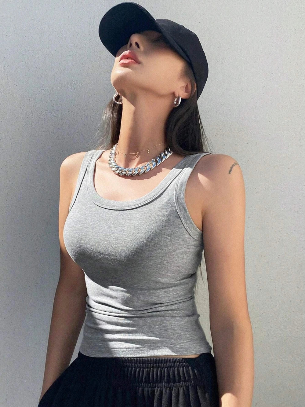 Underlay Beautiful Back Knitted Camisole Vest Paired With Women Summer Breast Covering 2024 New Cotton Sleeveless Outerwear Top