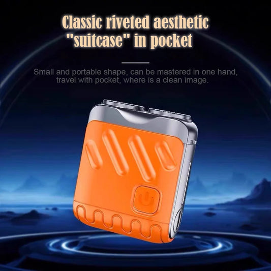 Mini Shaver On-The-Go, Portable Electric Shaver for Men, Dry Shave, USB-C,IPX7 Waterproof Easy Cleaning, Battery Indicator
