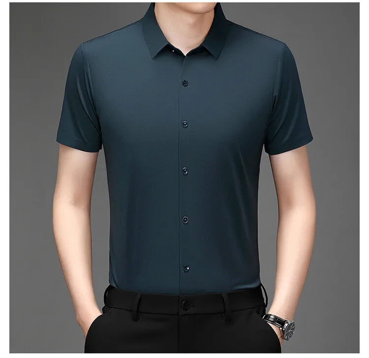 Men’s Ultra Stretch Short Sleeve Shirt – Breathable Business Casual