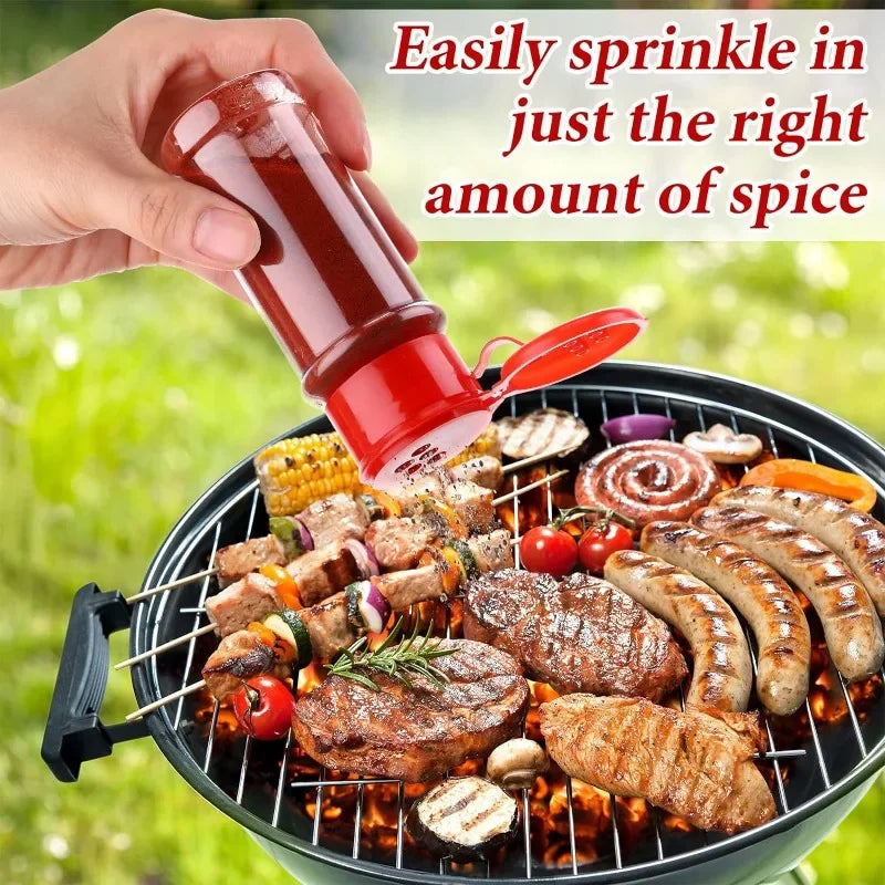 Compact Plastic Spice Shaker Bottles – Portable 100ml Seasoning Jars for Kitchen & BBQ