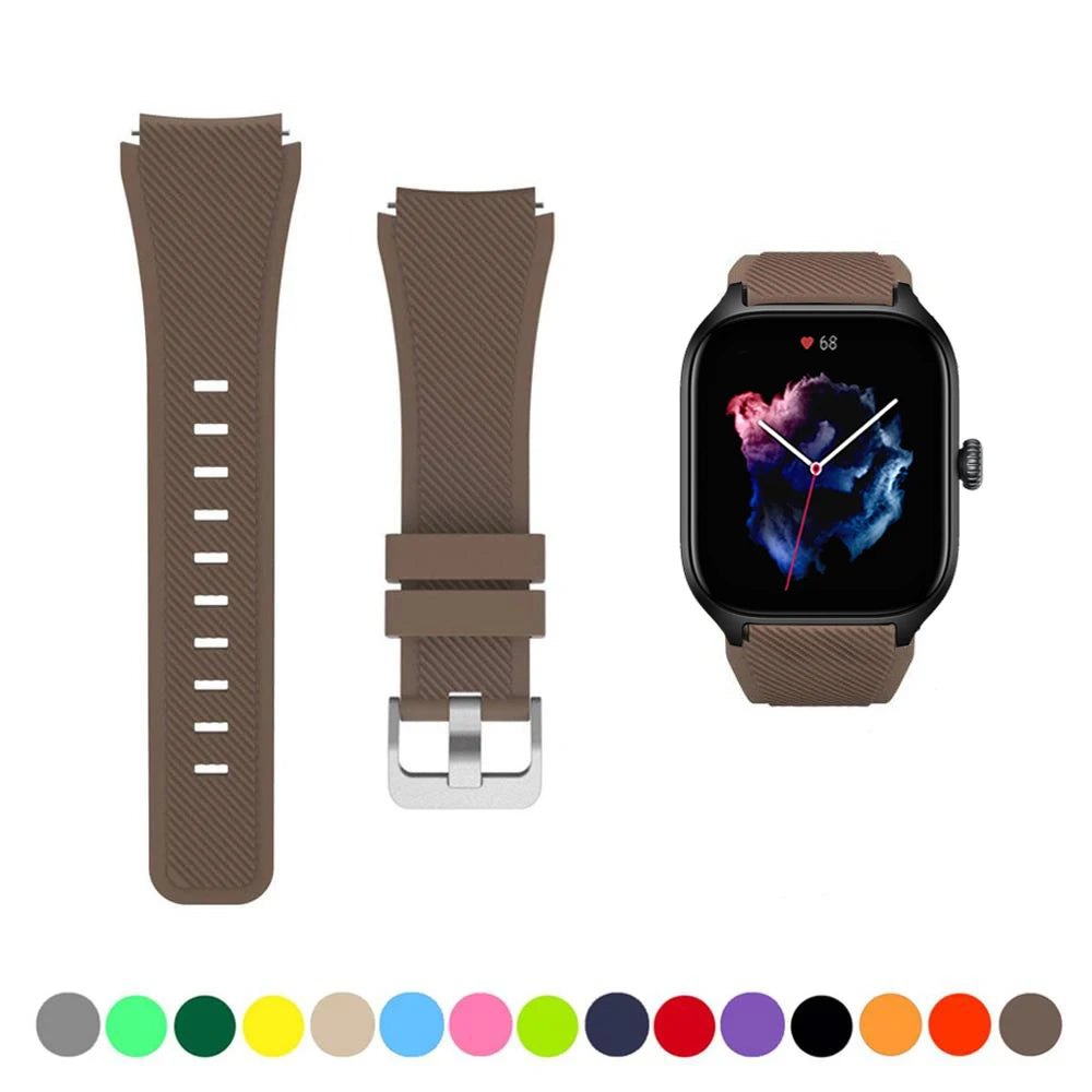 20mm/22mm Watch band For Amazfit GTS/2/2e/3/4 GTS2 Mini/GTR 4/3/Pro/GTR2/2e/stratos 2/3 Silicone Bracelet Amazfit bip 6 5 strap