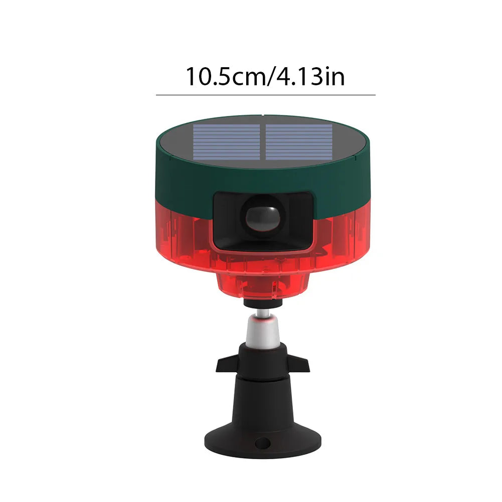 Solar Pigeon Bird Repellent with Flashing Light 1200mAh Beast Repeller 360-degree Induction Alarm IP55 for Wild Boar Rabbit Deer