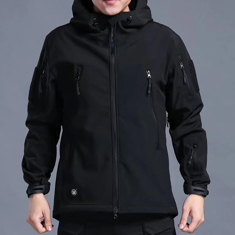 Men's Winter Autumn Softshell Fleece Jackets Waterproof Outdoor Fishing Hiking Hunting Thermal Camping Cargo Coats Warm M-5XL