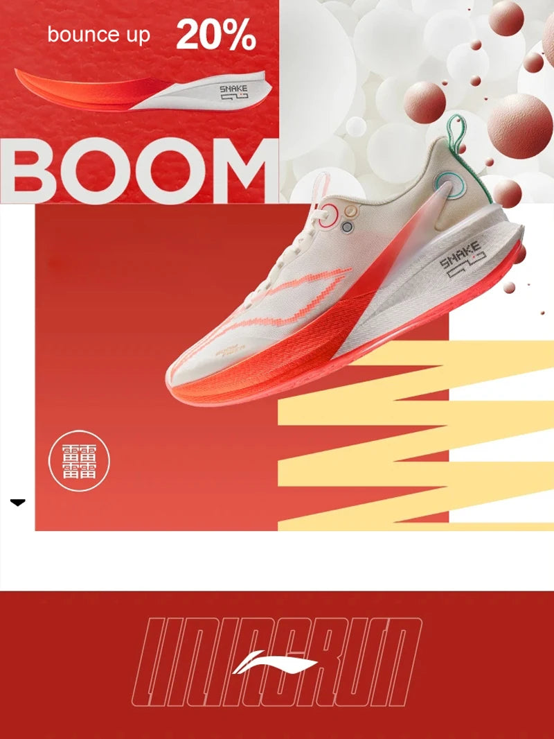 Li-Ning Men RED HARE 8 PRO Racing Running Shoes BOOM FIBER Cushion Stable Sport Shoes Light Anti-Slip Wearable Sneakers ARPV003