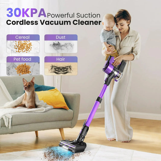 Poweart V870 Cordless Vacuum Cleaner 30KPa 8-in-1 Stick Vacuum up to 45min Runtime for Hardwood Floor Pet Hair Home Car Cleaning