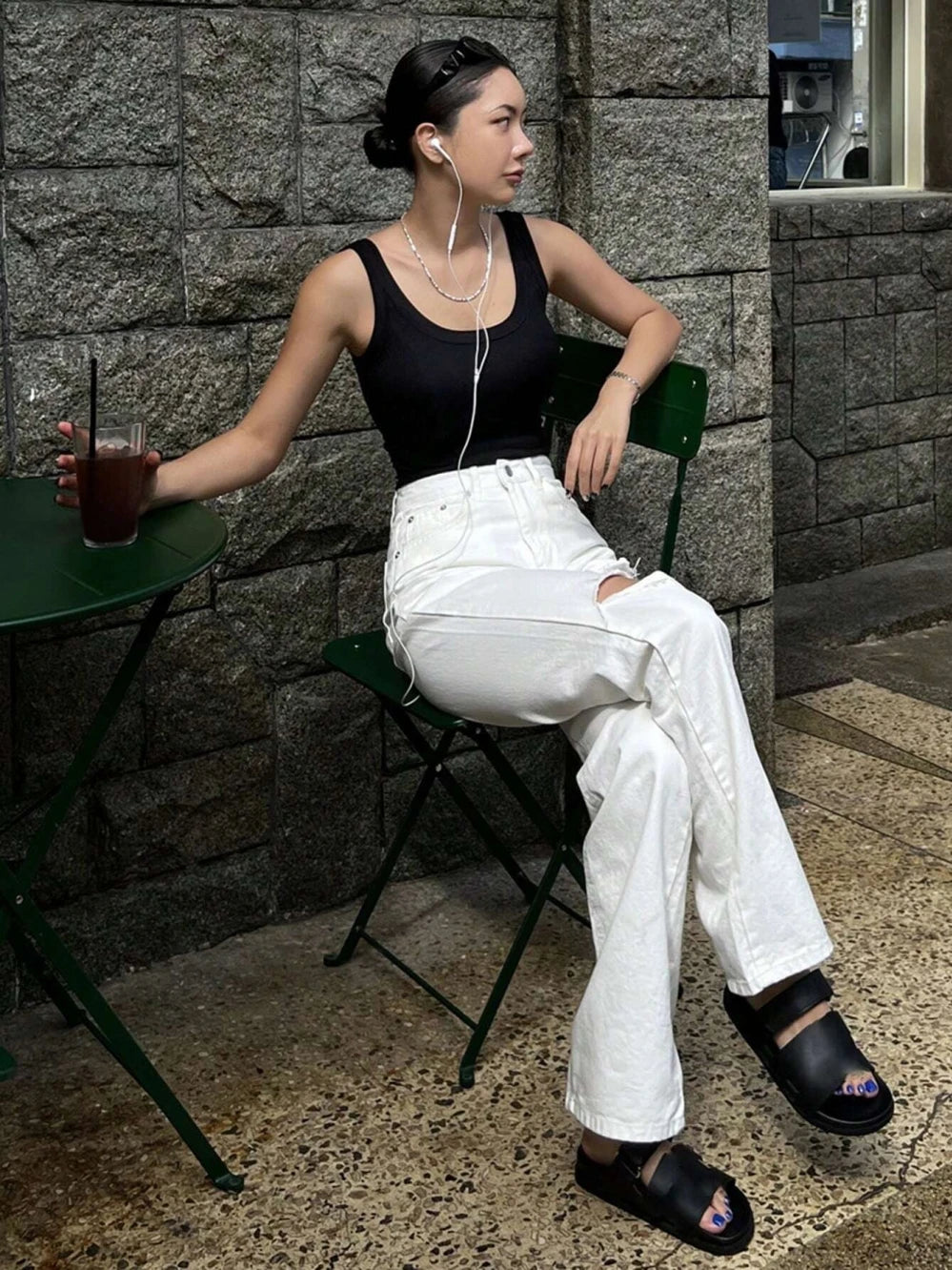 Underlay Beautiful Back Knitted Camisole Vest Paired With Women Summer Breast Covering 2024 New Cotton Sleeveless Outerwear Top