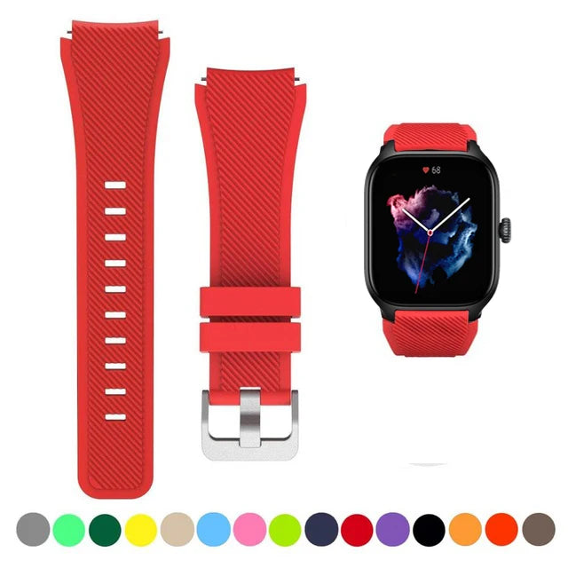 20mm/22mm Watch band For Amazfit GTS/2/2e/3/4 GTS2 Mini/GTR 4/3/Pro/GTR2/2e/stratos 2/3 Silicone Bracelet Amazfit bip 6 5 strap