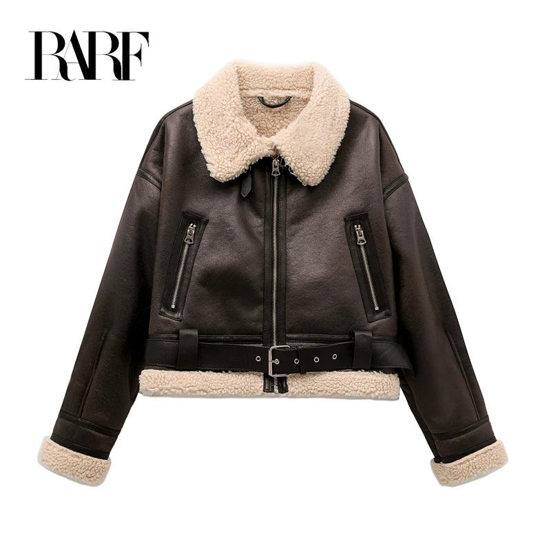 Women’s Faux Shearling Winter Coat – Thick, Warm & Stylish | RARF