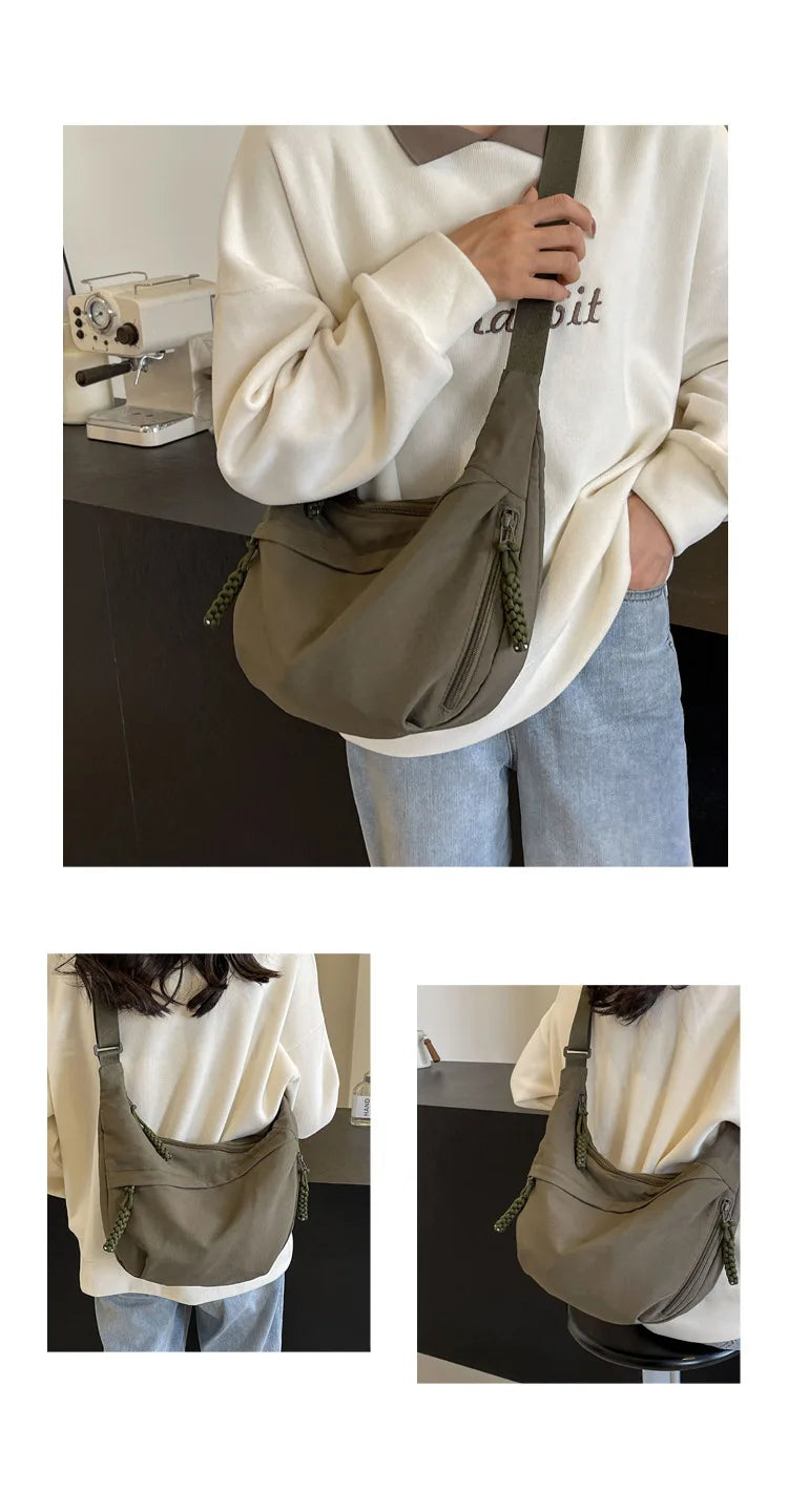Unisex Oxford Crossbody Messenger Bag – Large Capacity & Casual Style