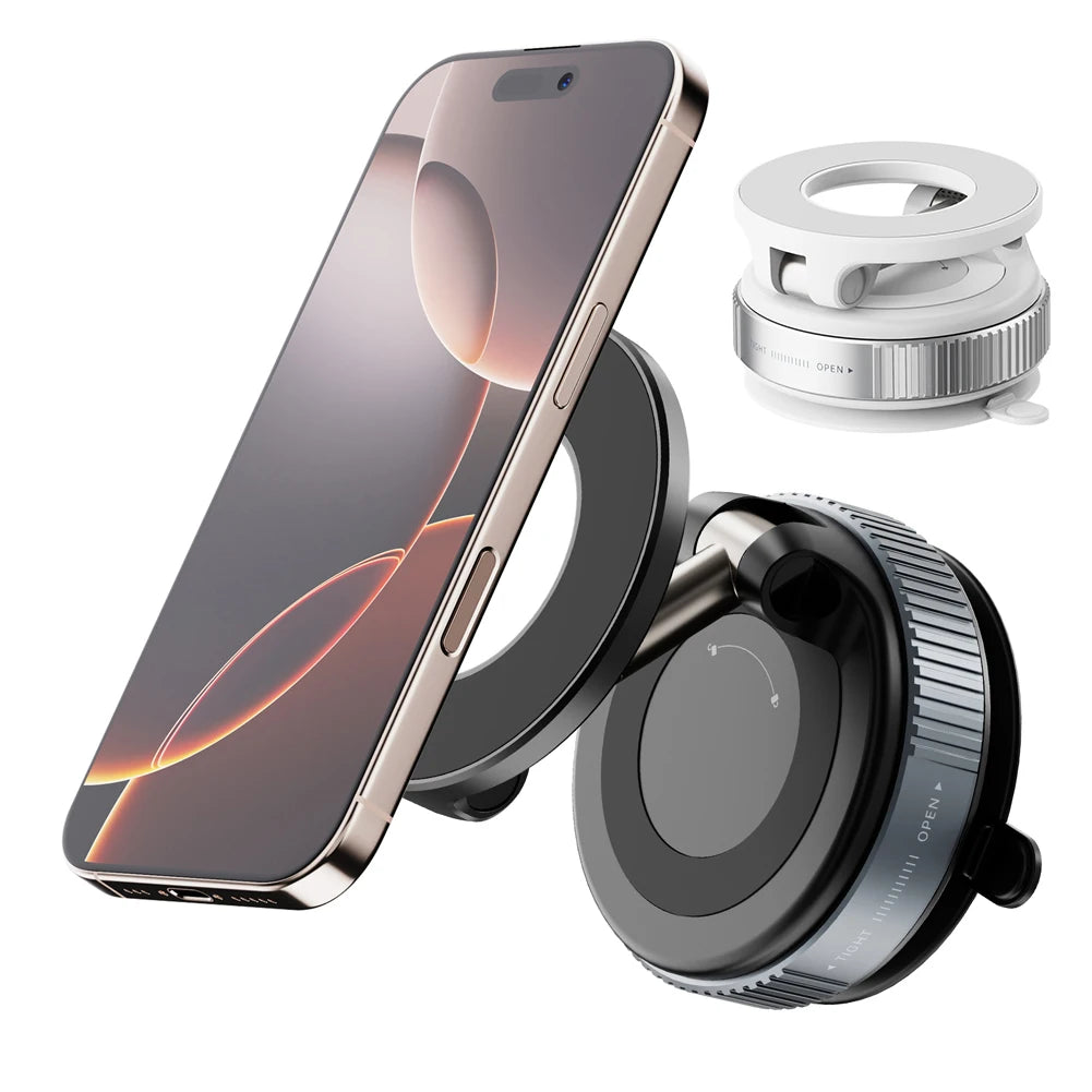 Magnetic Vacuum Adsorption Car Phone Mount 360° Rotatable Folding Mobile Phone Stand for Car/Gym/Mirror/Shower/Smooth Surface