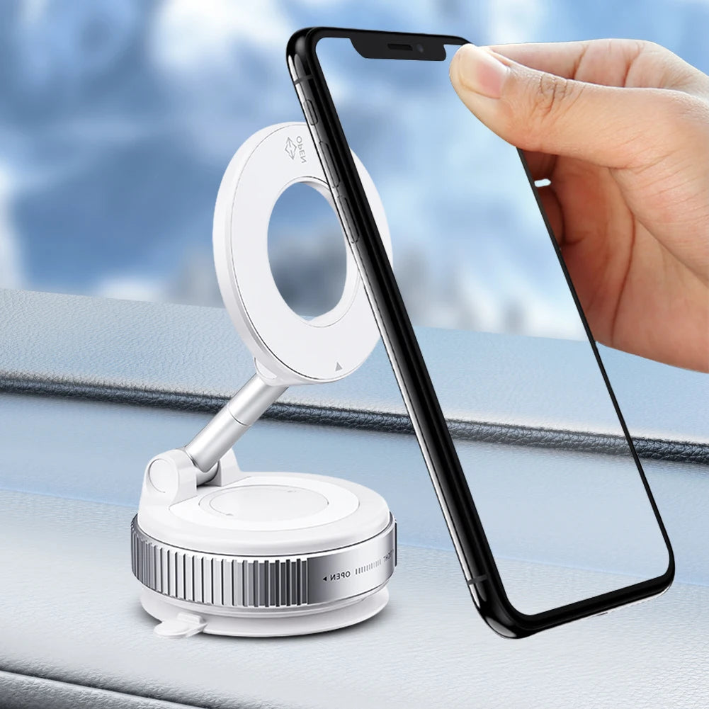 Magnetic Vacuum Adsorption Car Phone Mount 360° Rotatable Folding Mobile Phone Stand for Car/Gym/Mirror/Shower/Smooth Surface