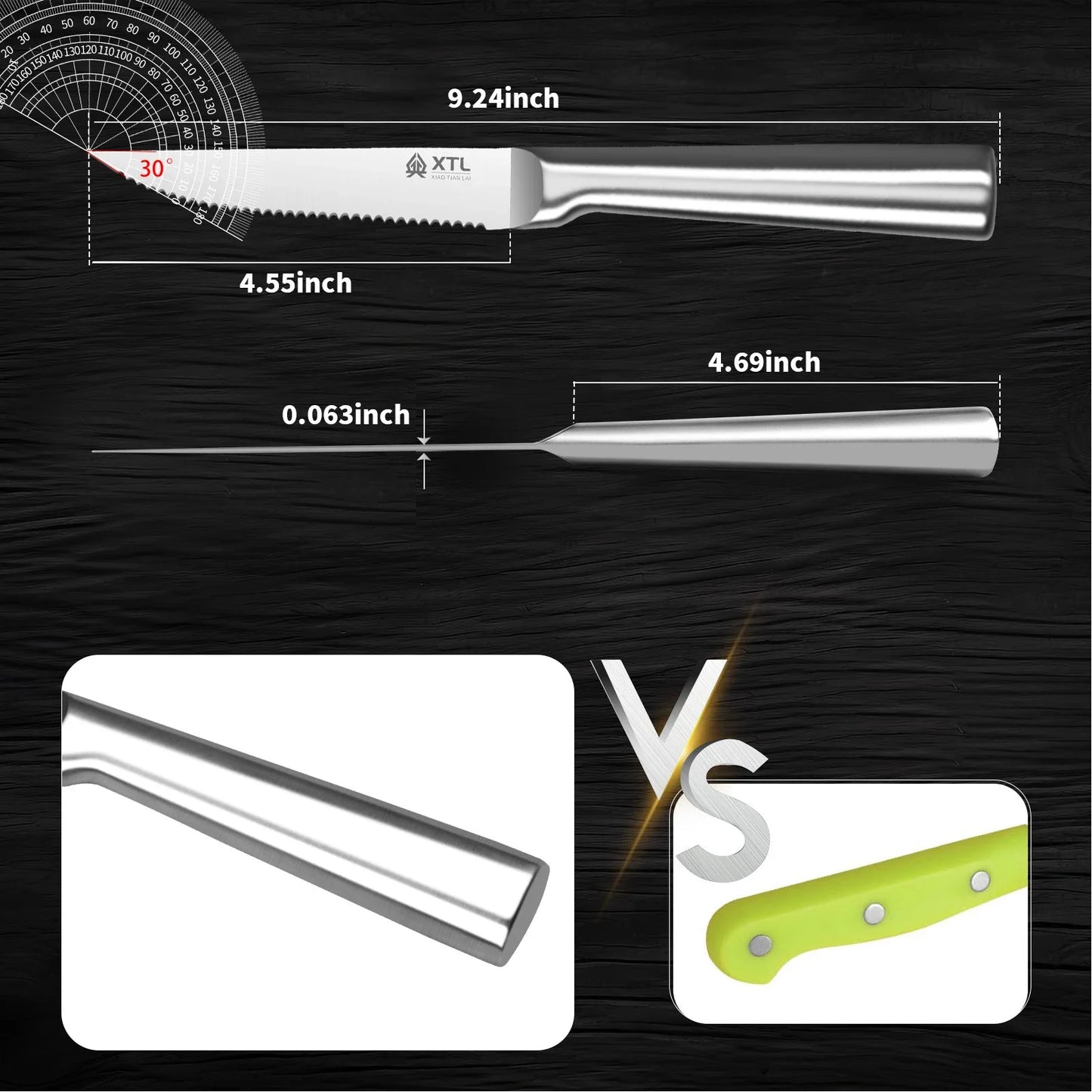 Steak Knife Cutlery Set - Knife, Fork and Spoon Set - Seiko Home Stainless Steel serrated steak cut - Kitchen Knife 4/6/8/pcs
