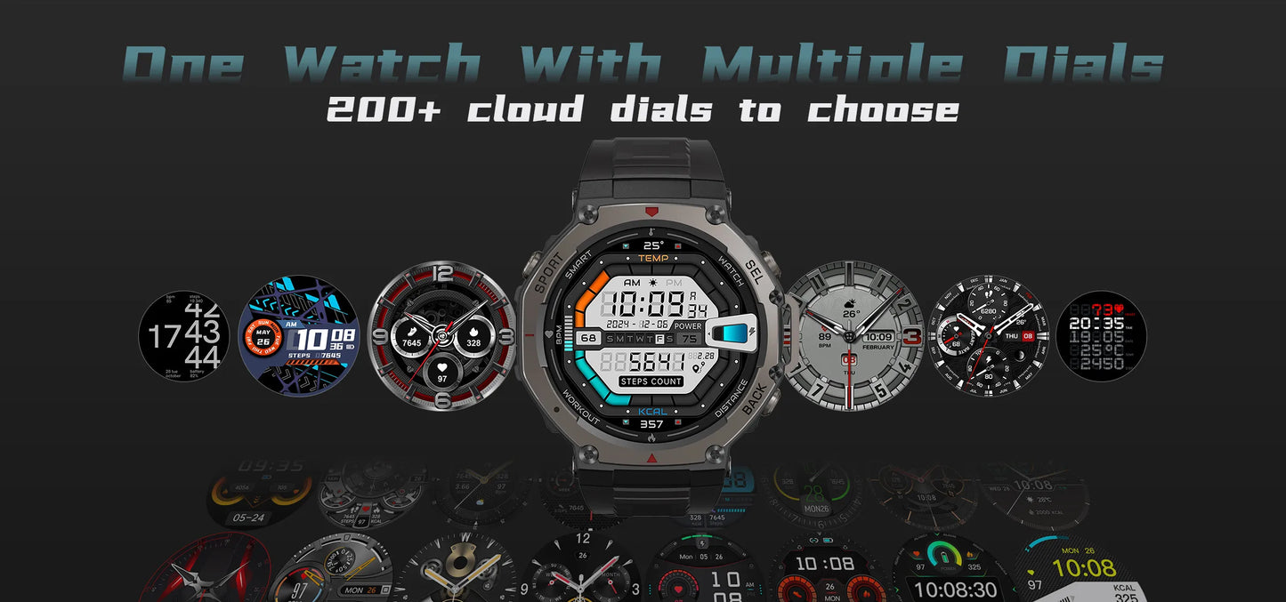 T-Rex 3 GPS Smart Watch 10ATM IP69K Waterproof Clock Compass Altimeter Call Military Sports Smartwatch Men For HUAWEI Bracelet