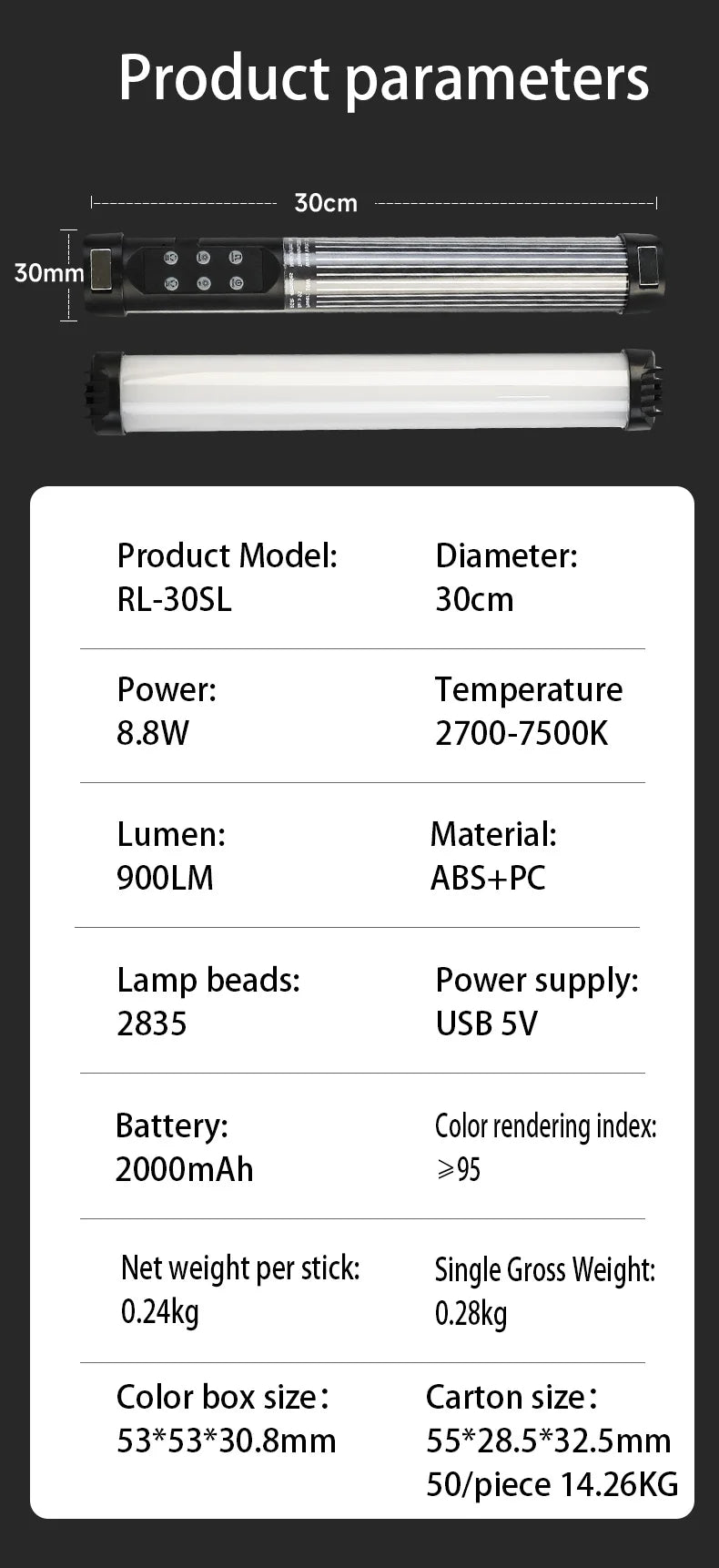 RGB Led Video Light Stick Wand Portable Studio Photography Lighting for YouTube Painting Vlog Live Streaming Self Broadcasting
