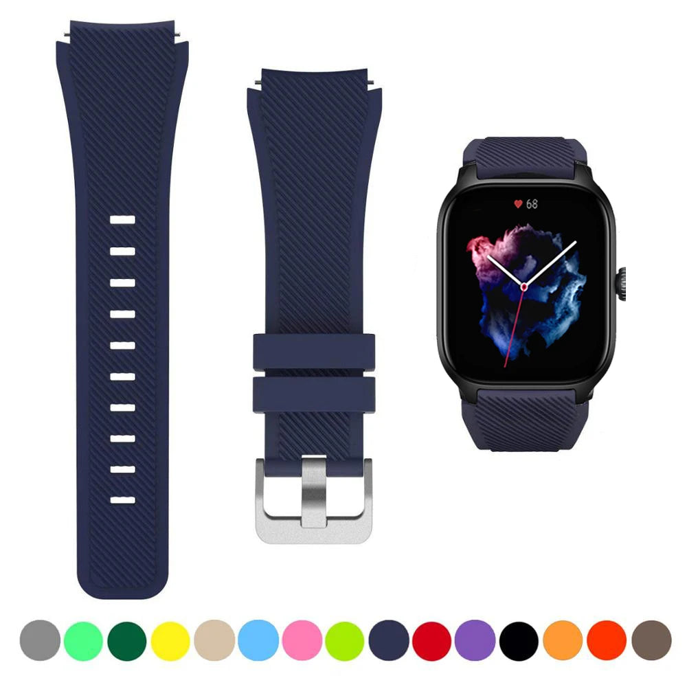 20mm/22mm Watch band For Amazfit GTS/2/2e/3/4 GTS2 Mini/GTR 4/3/Pro/GTR2/2e/stratos 2/3 Silicone Bracelet Amazfit bip 6 5 strap