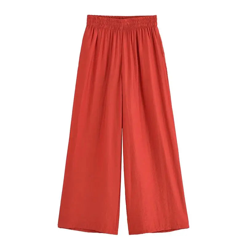 Women’s Summer 2-Piece Set – Loose Shirt & High-Waist Pants
