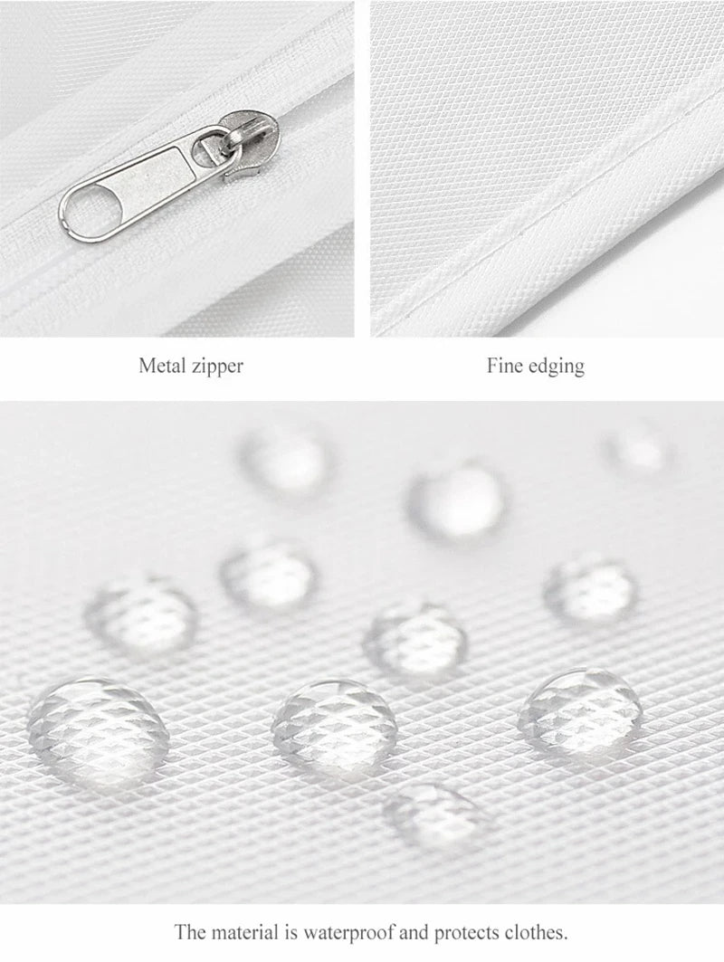 5pcs Durable Polyester Garment Dust Cover with Zipper Closure Long Hanging Clothes Bag for Coats Jackets & Wardrobe Organization
