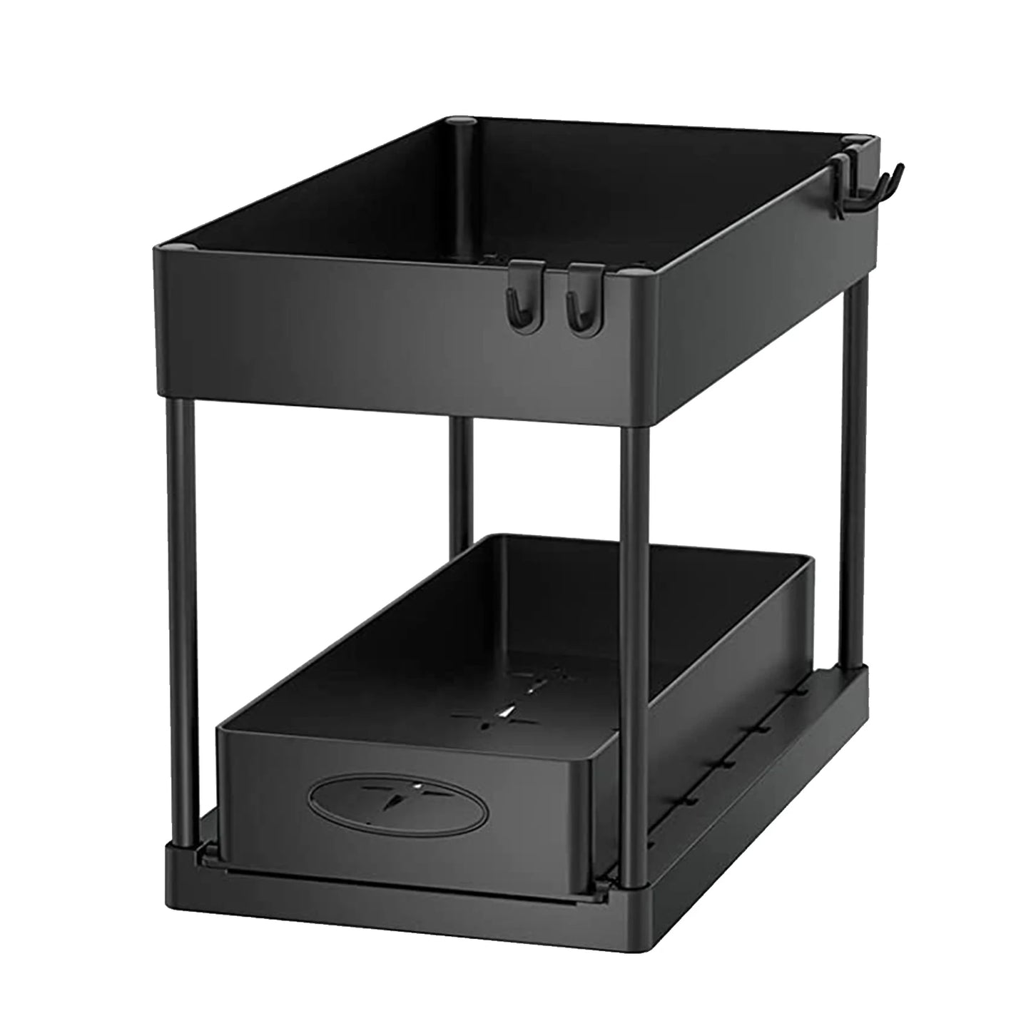 2-Tier Under Sink Organizer with Sliding Drawers & Hooks