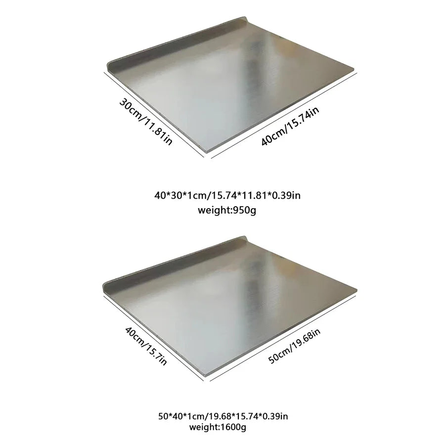 Stainless Steel Folding Cutting Board – Double-Sided, L-Shaped