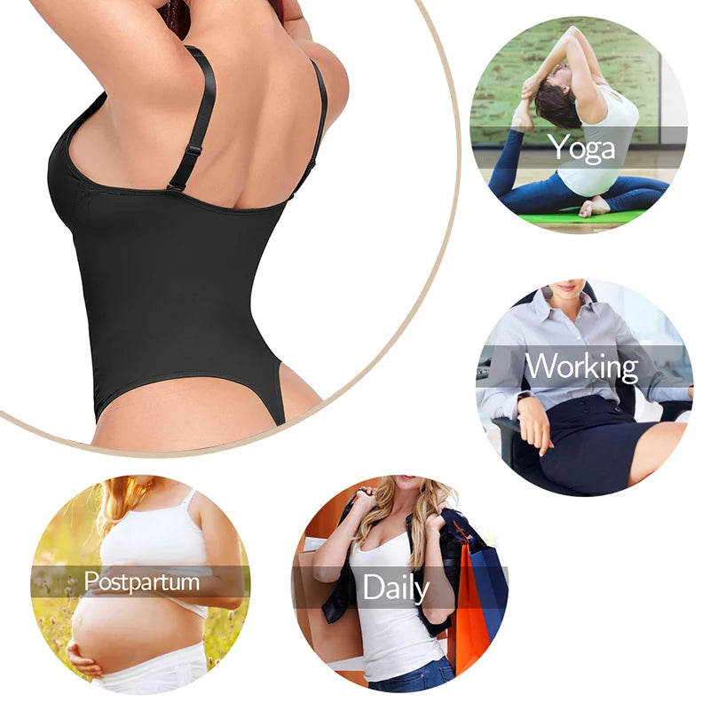 Women's Shapewear Bodysuit with Built-in Bra & Tummy Control