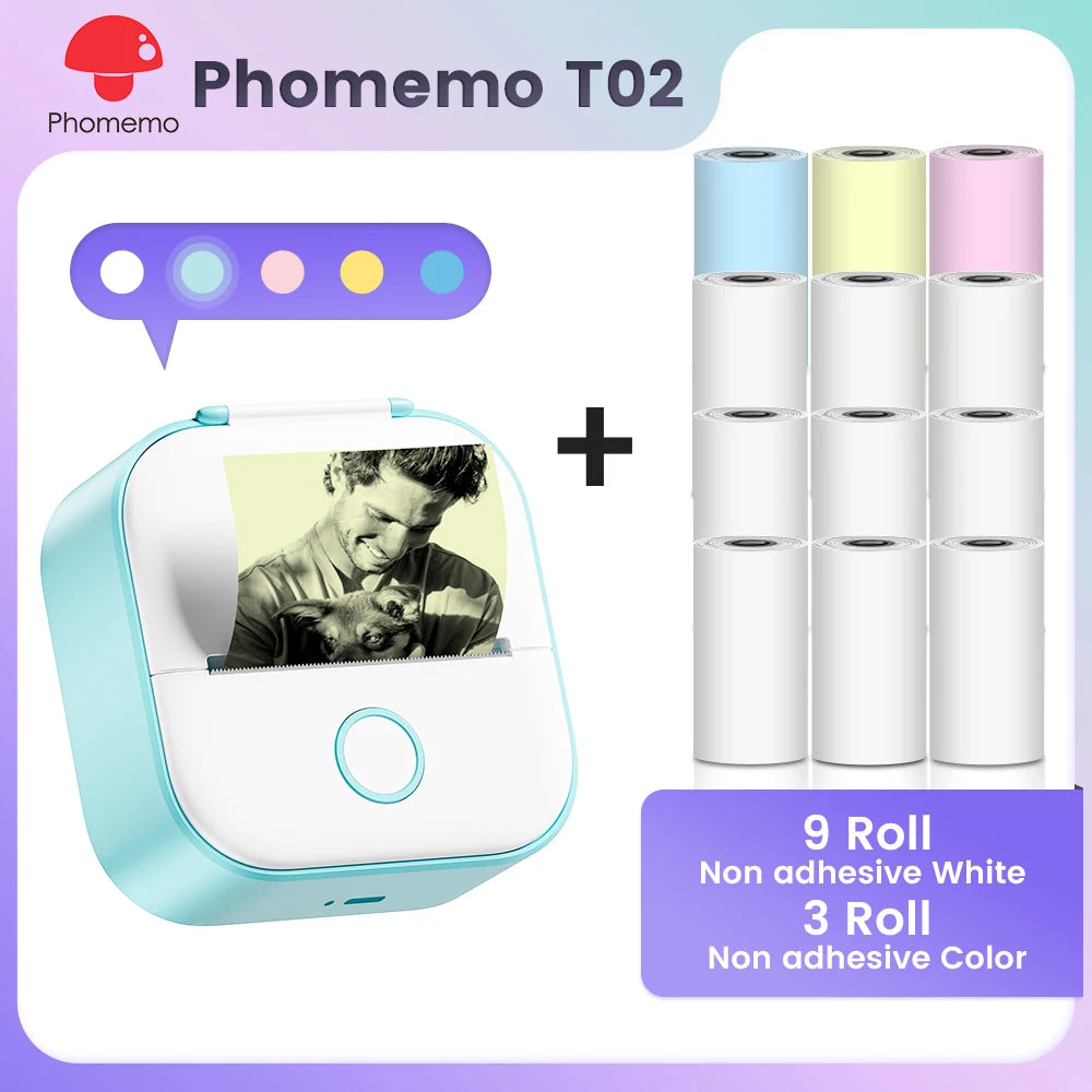 Phomemo T02 Mini Pocket Printer – Bluetooth Thermal Label Maker