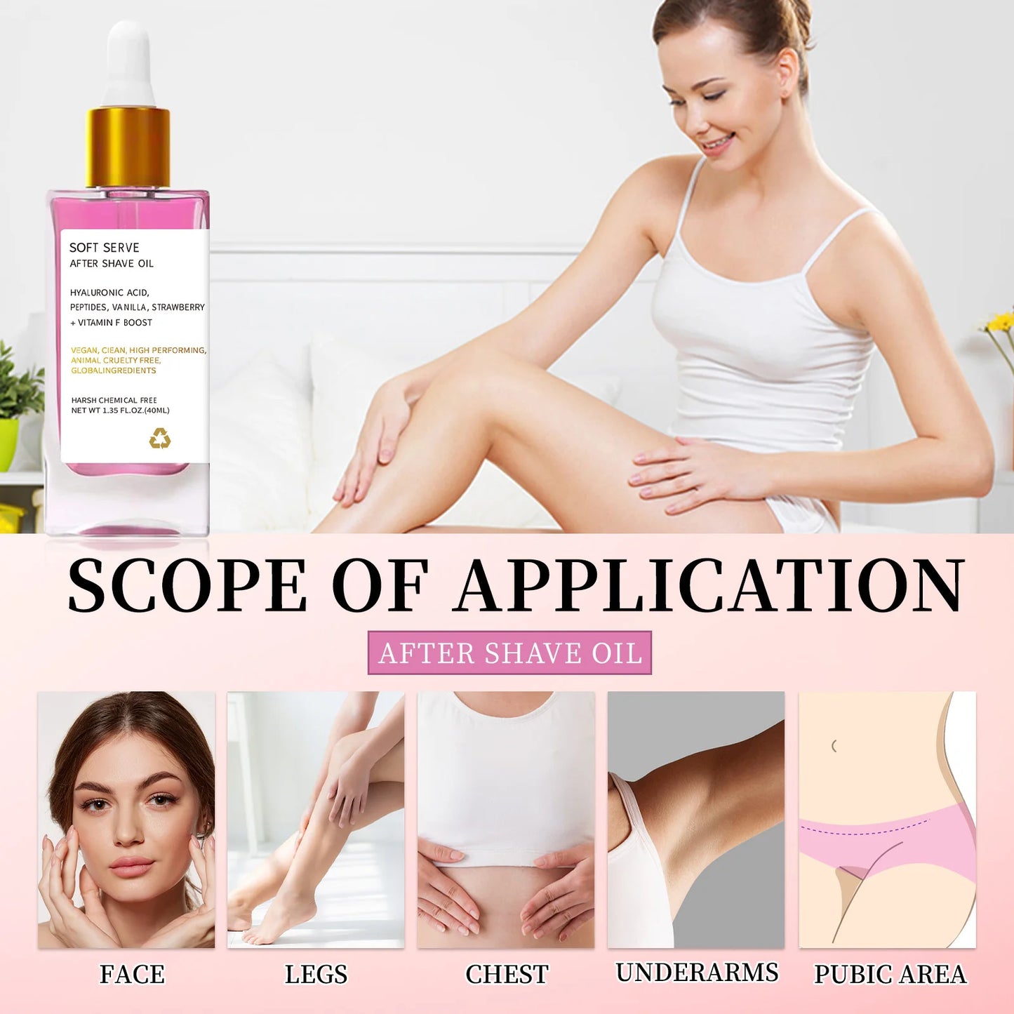 Strawberry Vanilla After Shave Oil women Serve Shave Oil Truly After Shave OilFor Smooth Skin Moisturizes Soft Skin Care