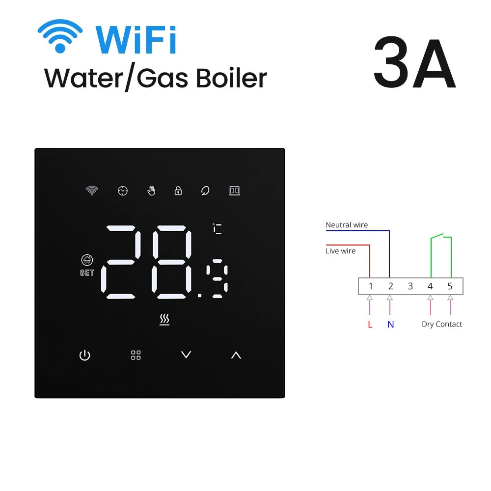 AVATTO Tuya WiFi Heating Thermostat 220v,Smart Electric Water Floor Heating Temperature Controller for Google Home Alexa Alice