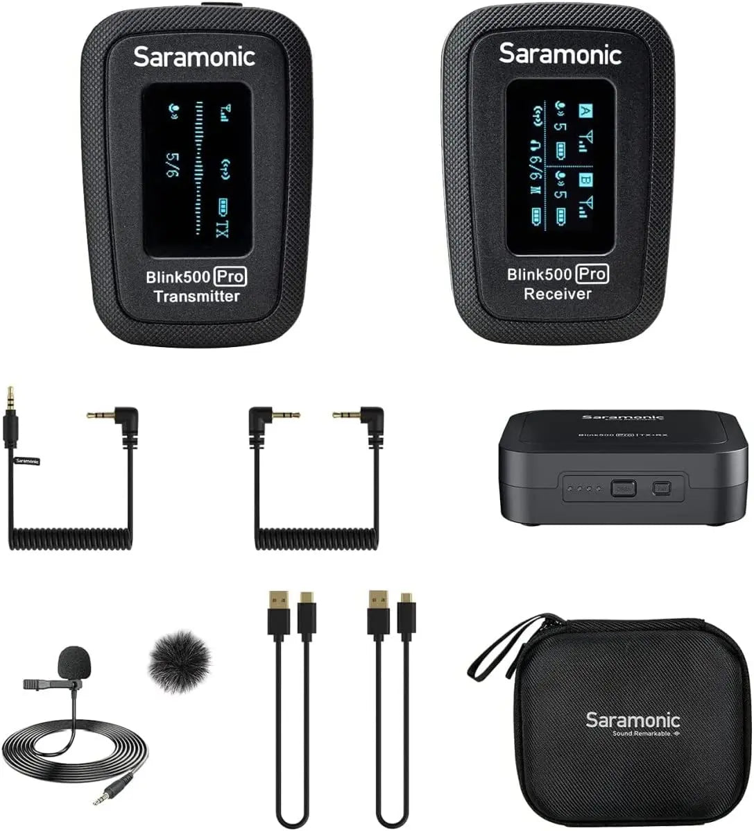 Saramonic Blink500 Pro Wireless Lavalier Microphone for iPhone Android PC Computer DSLR Cameras Youtube Recording Streaming Vlog