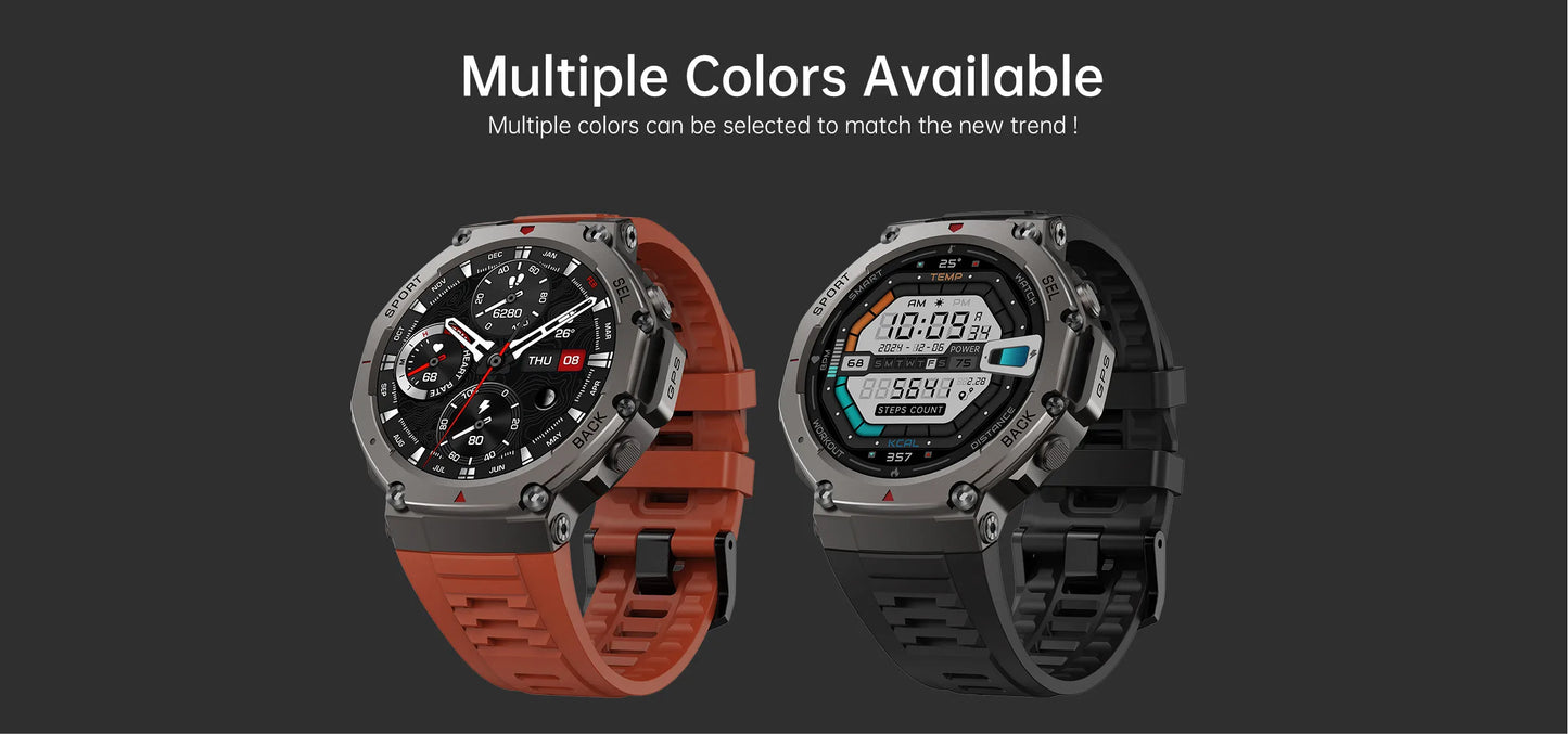 T-Rex 3 GPS Smart Watch 10ATM IP69K Waterproof Clock Compass Altimeter Call Military Sports Smartwatch Men For HUAWEI Bracelet