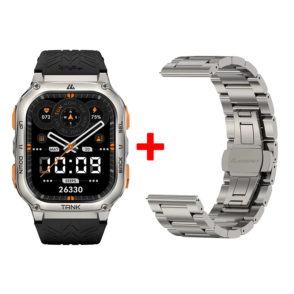 2024 KOSPET TANK M3 Ultra GPS Smartwatches Men Women Waterproof Smart watch 480mAh Digital Fitness AOD Male Electronic Watches