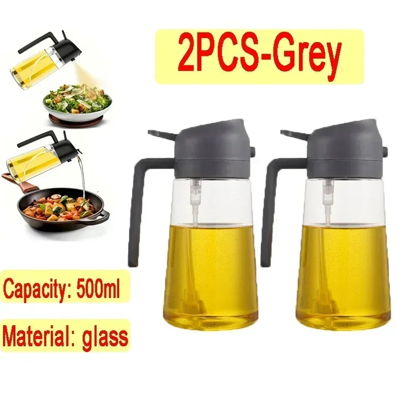 2-in-1 Glass Oil Dispenser & Sprayer | Leakproof, Non-Slip Kitchen Mister