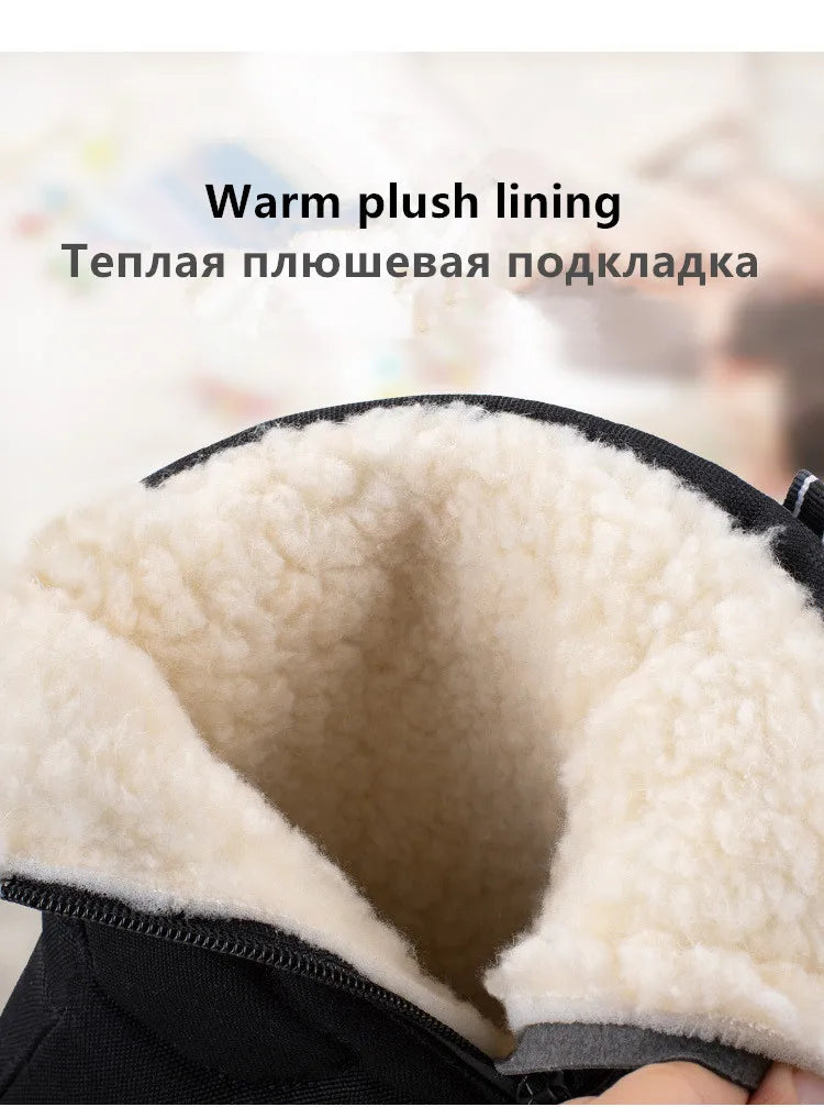 Large Size Winter Men's Boots Warm Plush Ankle Boots Sweat Wicking High-Top Warm Snow Boots Outdoor Sneakers Winter Men's Shoes
