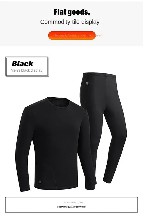 30 Zones Heating Heated Underwear Women Men Motorcycle Jacket USB Electric Heating Underwear Fleece