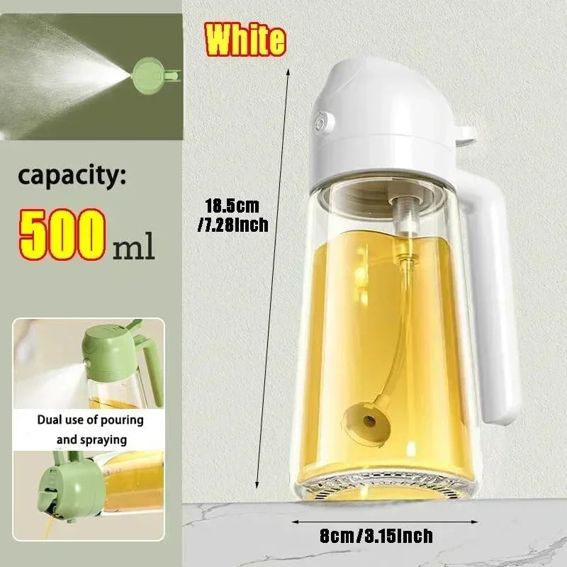 2-in-1 Glass Oil Dispenser & Sprayer | Leakproof, Non-Slip Kitchen Mister