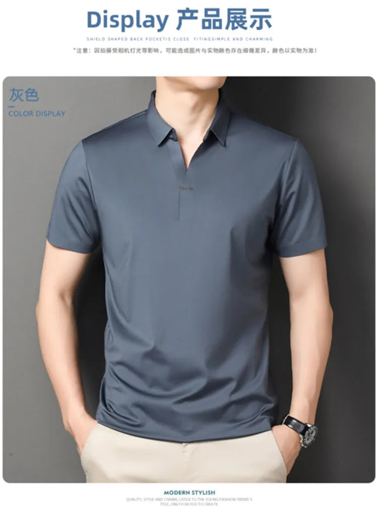 Men’s Stretch Polo Shirt – Quick-Dry Business Casual (M-4XL)