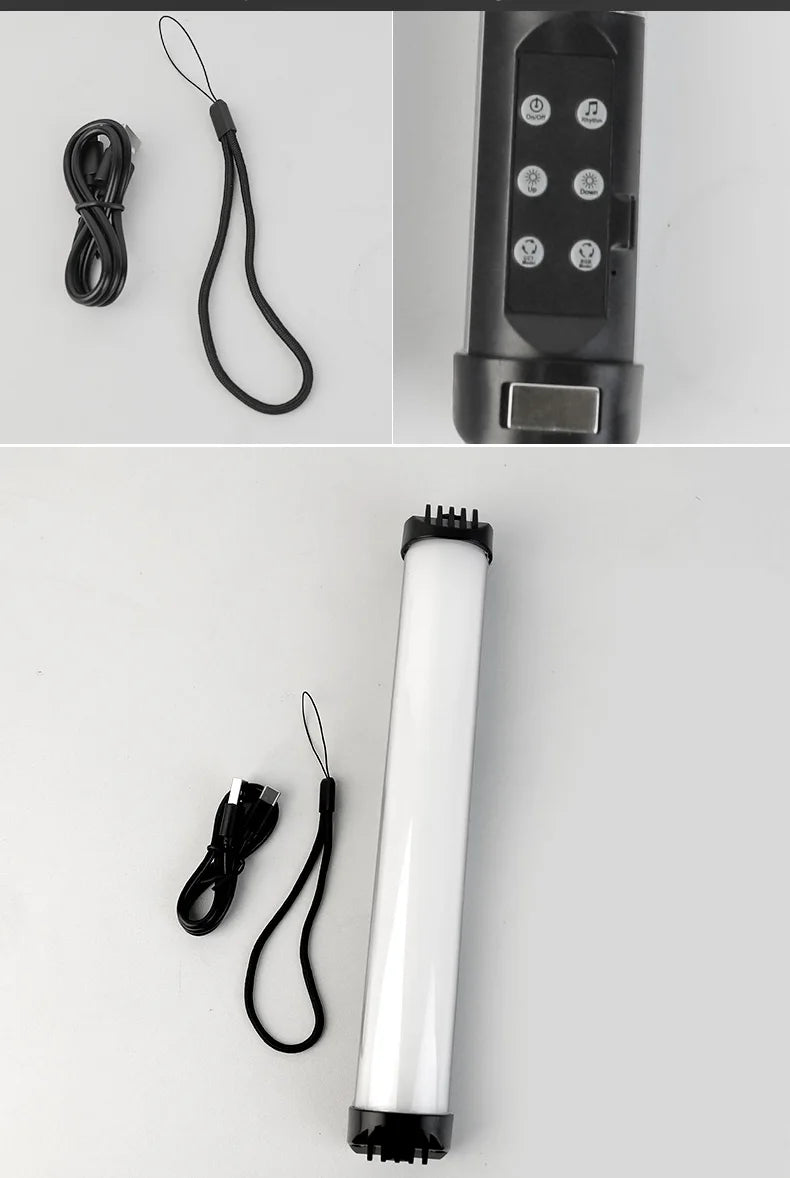 RGB Led Video Light Stick Wand Portable Studio Photography Lighting for YouTube Painting Vlog Live Streaming Self Broadcasting